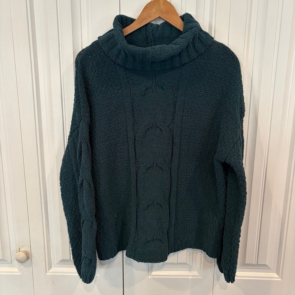 Seven7 Teal Chenille Turtle Neck Sweater‎ Small